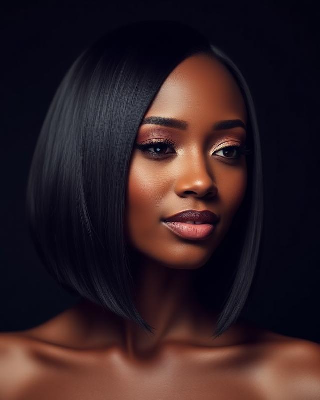 Sleek bob haircut styled at Mane Atelier
