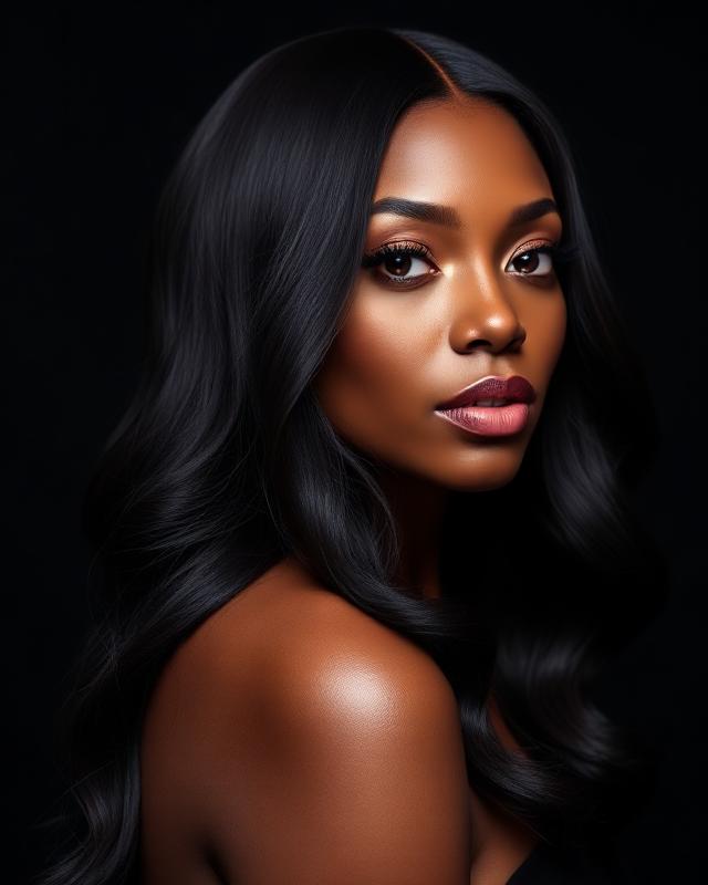 Glossy body wave hair extensions